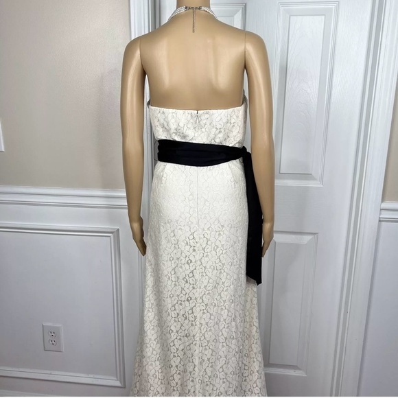 The Limited Event Off White Strapless Lace Maxi Belted Wedding Dress Size 6 - Picture 6 of 7